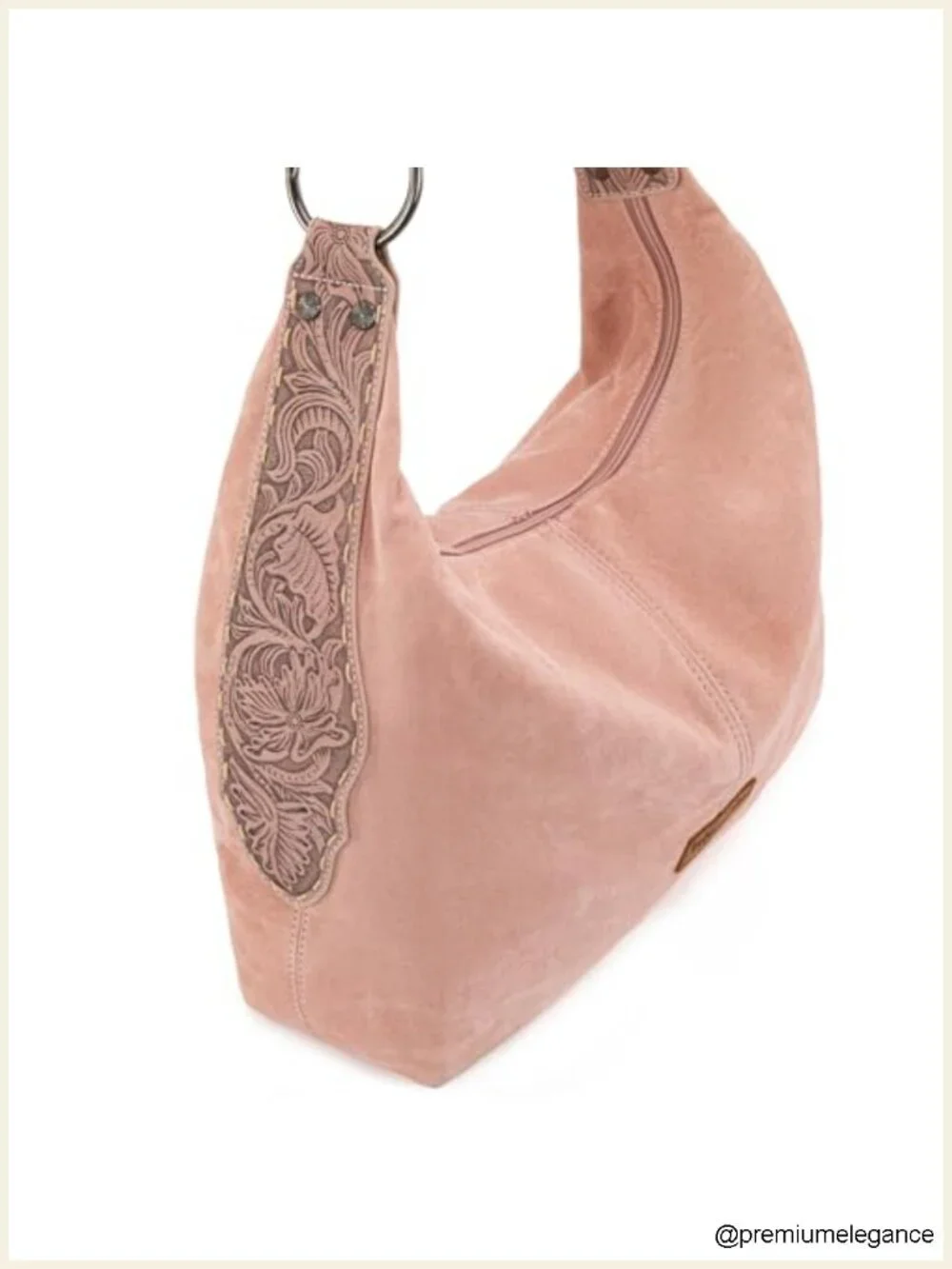 Suede Hobo Purse Embossed Slouchy Shoulder Bag Set